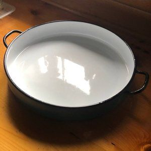 Metal Vintage Low Serving Cooking Paella Serving Pan Turquoise